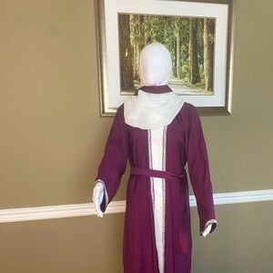 Purple Satin Abaya